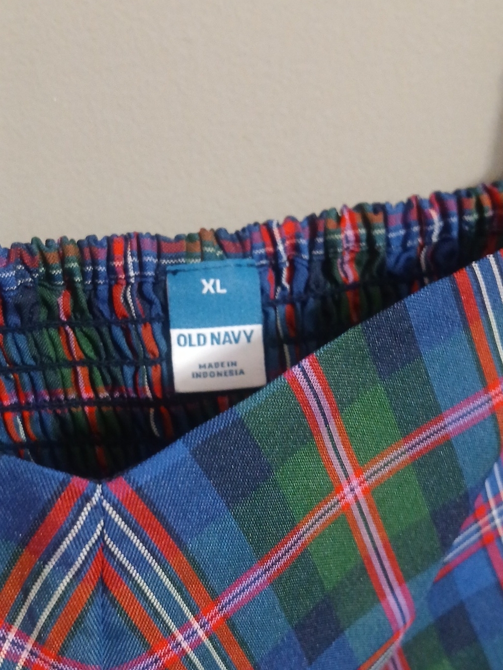 Old Navy Blue and Green Plaid Puff Sleeve Mini Dress - Picture 3 of 7